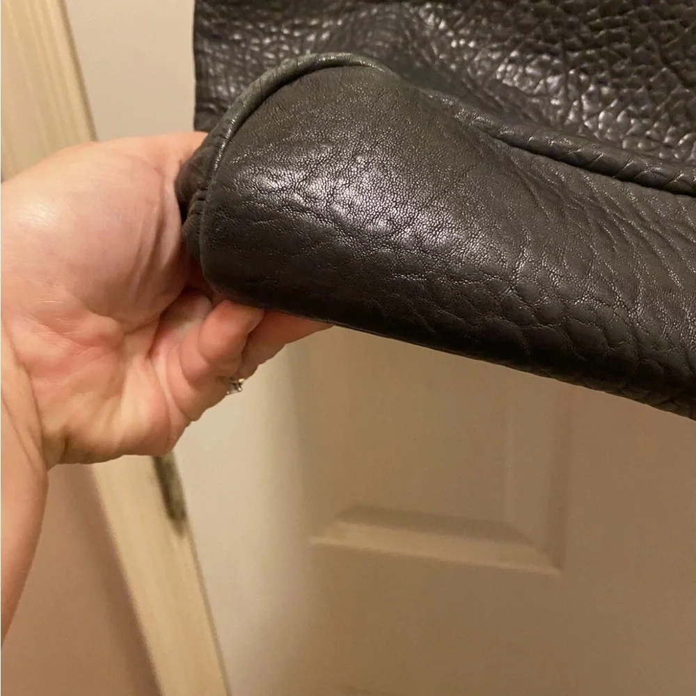 Michael Kors Channing Large Black Pebbled Leather Satchel Shoulder Tote Bag EUC - Picture 7 of 14